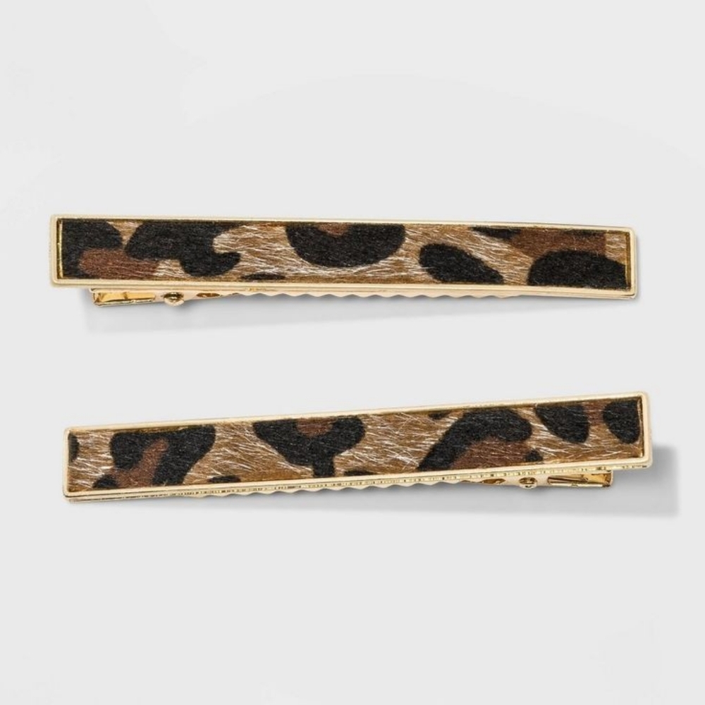 Leopard print salon clips